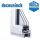 Deceuninck 120x120 bukó-nyíló 3 rétegű melegperem üveges ablak balos