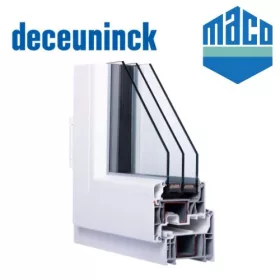   Deceuninck 180x150 tokosztott bukó-nyíló 3 rétegű melegperem üveges ablak