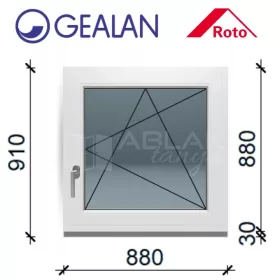 Gealan LINEAR 90x90 bukó-nyíló 6 légkamrás ablak jobbos