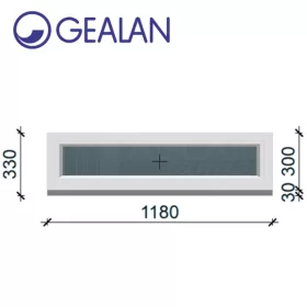 Gealan 118x30 átlátszó üveges fehér felülvilágító