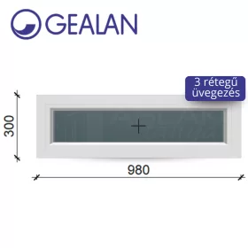   Gealan 98x30 átlátszó 3 rétegű üveges fehér felülvilágító