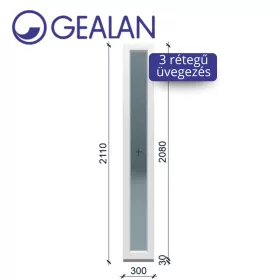   Gealan 30x208 átlátszó 3 rétegű melegperem üveges fehér oldalvilágító