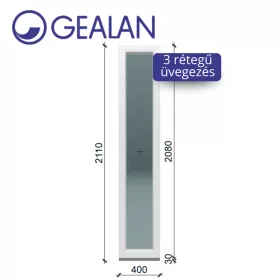   Gealan 40x208 átlátszó 3 rétegű melegperem üveges fehér oldalvilágító