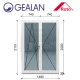Gealan 150x210 bukó-nyíló 6 légkamrás erkélyajtó balos