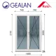 Gealan 150x210 bukó-nyíló 6 légkamrás erkélyajtó jobbos