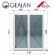 Gealan 180x210 bukó-nyíló 6 légkamrás erkélyajtó balos