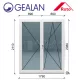 Gealan 180x210 bukó-nyíló 6 légkamrás erkélyajtó jobbos
