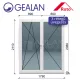 Gealan 180x210 bukó-nyíló 3 rétegű melegperem üveges erkélyajtó balos
