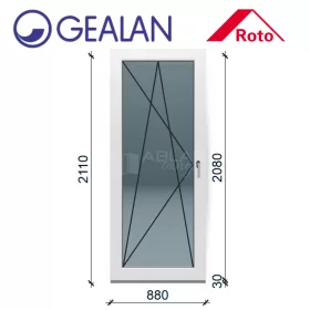 Gealan 90x210 bukó-nyíló 6 légkamrás erkélyajtó balos