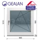 Gealan 100x100 bukó-nyíló 3 rétegű melegperem üveges ablak jobbos