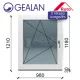 Gealan 100x120 bukó-nyíló 3 rétegű melegperem üveges ablak balos