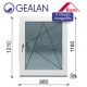 Gealan 100x120 bukó-nyíló 3 rétegű melegperem üveges ablak jobbos