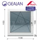 Gealan 110x110 bukó-nyíló 3 rétegű melegperem üveges ablak balos