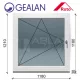 Gealan 120x120 bukó-nyíló 6 légkamrás ablak balos