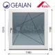Gealan 120x120 bukó-nyíló 6 légkamrás ablak jobbos