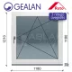Gealan 120x120 bukó-nyíló 3 rétegű melegperem üveges ablak jobbos