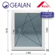 Gealan 120x140 bukó-nyíló 3 rétegű melegperem üveges ablak jobbos