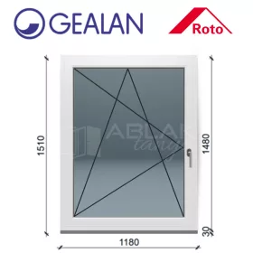 Gealan 120x150 bukó-nyíló 6 légkamrás ablak balos