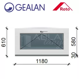 Gealan 120x60 bukó 6 légkamrás ablak