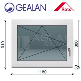 Gealan 120x90 bukó-nyíló 6 légkamrás ablak balos