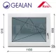 Gealan 120x90 bukó-nyíló 6 légkamrás ablak balos