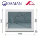 Gealan 120x90 bukó-nyíló 6 légkamrás ablak jobbos