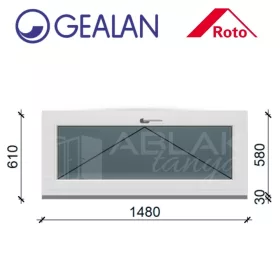 Gealan 150x60 bukó 6 légkamrás ablak
