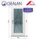 Gealan 60x120 bukó-nyíló 3 rétegű melegperem üveges ablak jobbos