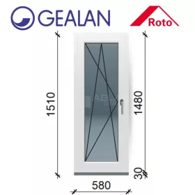 Gealan 60x150 bukó-nyíló 6 légkamrás ablak balos