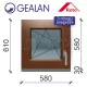 Gealan 60x60 bukó-nyíló 3 rétegű melegperem üveges Dió ablak balos