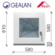 Gealan 60x60 bukó-nyíló 6 légkamrás ablak balos