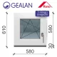 Gealan 60x60 bukó-nyíló 3 rétegű melegperem üveges ablak balos