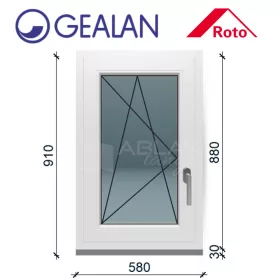 Gealan 60x90 bukó-nyíló 6 légkamrás ablak balos