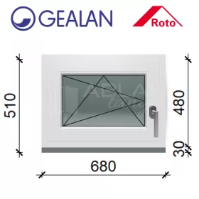 Gealan 70x50 nyíló 6 légkamrás ablak balos