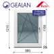 Gealan 90x120 bukó-nyíló 3 rétegű melegperem üveges ablak balos