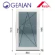 Gealan 90x150 bukó-nyíló 6 légkamrás ablak jobbos