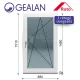 Gealan 90x150 bukó-nyíló 3 rétegű melegperem üveges ablak jobbos