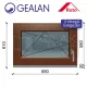 Gealan 90x60 bukó-nyíló 3 rétegű melegperem üveges Dió ablak balos