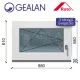 Gealan 90x60 bukó-nyíló 3 rétegű melegperem üveges ablak balos