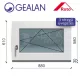 Gealan 90x60 bukó-nyíló 3 rétegű melegperem üveges ablak jobbos