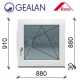 Gealan 90x90 bukó-nyíló 6 légkamrás ablak jobbos