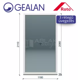 Gealan 120x210 fix 3 rétegű melegperem üveges ablak