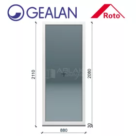 Gealan 90x210 fix 6 légkamrás ablak