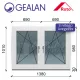 Gealan 140x100 tokosztott bukó-nyíló 3 rétegű melegperem üveges ablak