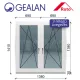 Gealan 140x140 tokosztott bukó-nyíló 3 rétegű melegperem üveges ablak