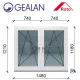 Gealan 150x120 tokosztott bukó-nyíló 6 légkamrás ablak