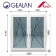 Gealan 150x150 tokosztott bukó-nyíló 6 légkamrás ablak