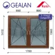 Gealan 180x140 tokosztott bukó-nyíló 3 rétegű melegperem üveges Dió ablak
