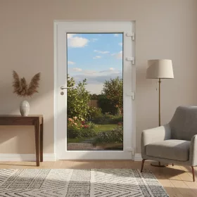   Gealan 120x210 tele 3 rétegű melegperem üveges bejárati ajtó balos